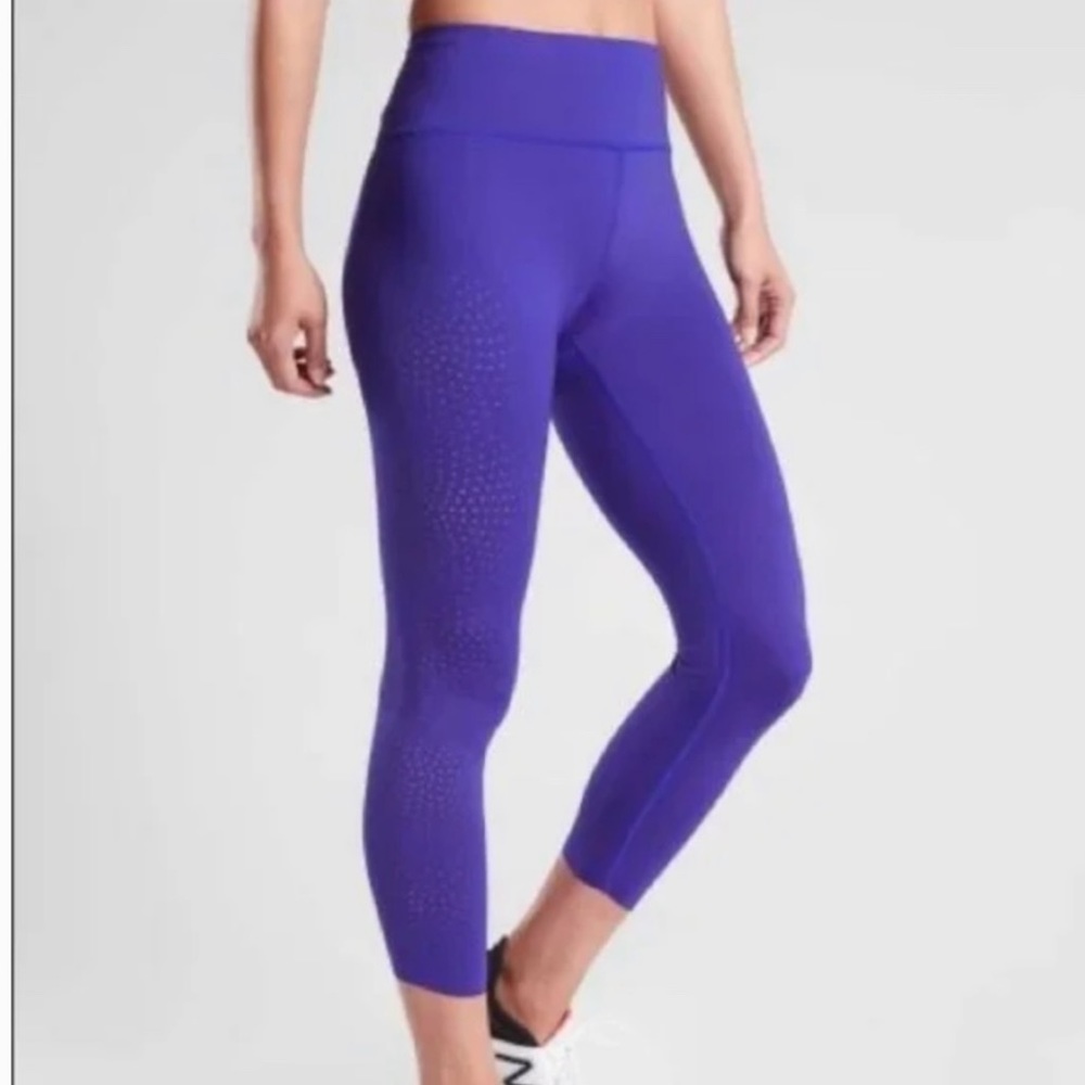 Athleta Velocity Laser Cut Legging Tights Side perforated design